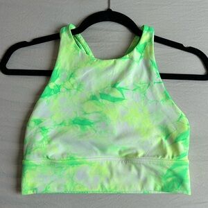 Lululemon Neon Green Tie Dye Sports Bra